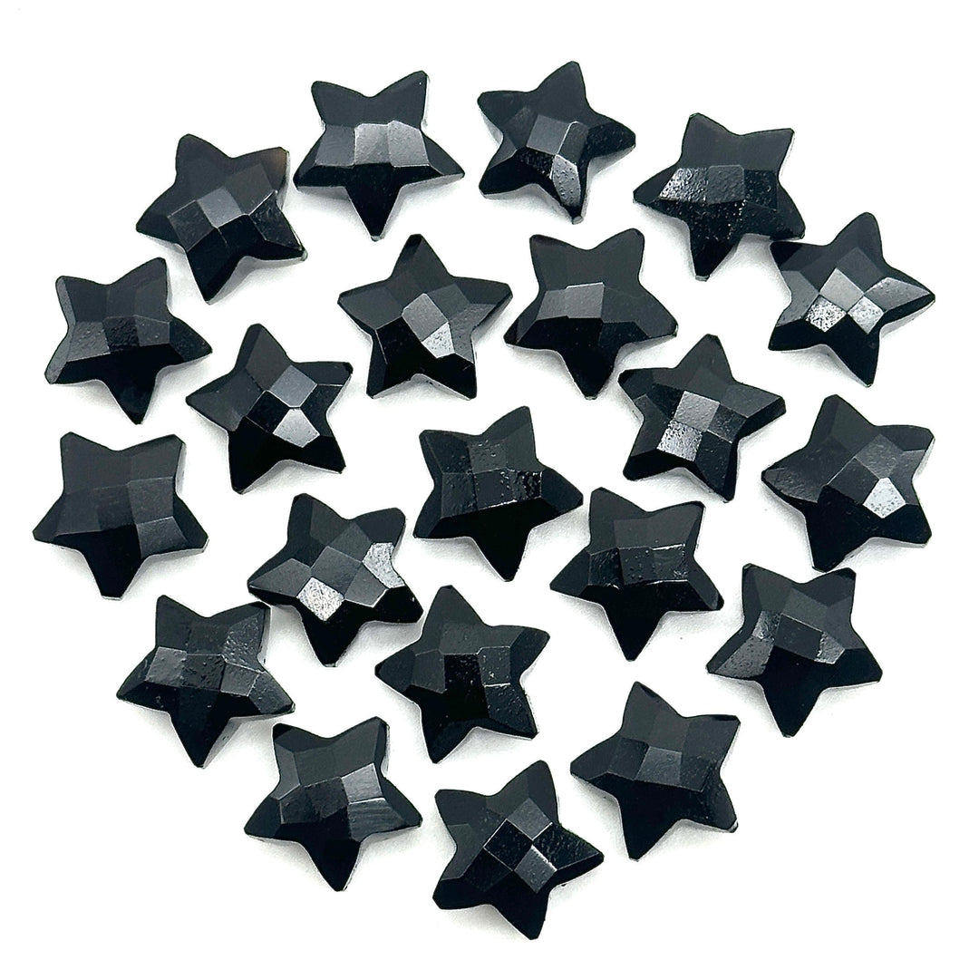 Natural Black Onyx Star Shape Briolettes, Carved Star Shape Beads, Black Onyx Faceted Star Charms, Wholesale Loose Beads for Jewelry, 12 MM