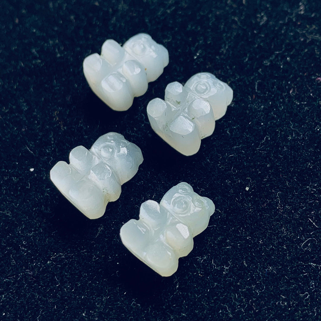 2,3,4,5 Pcs Natural Grey Moonstone Hand Carved Teddy Shape, Teddy Shape Gemstone For Jewellery, Teddy Shape Gemstone, 12X8 mm