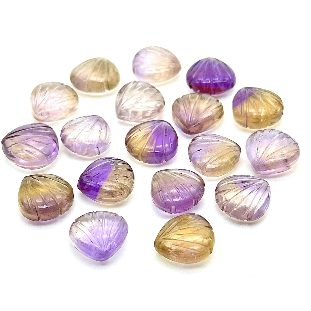 Natural Ametrine Seashell Shape Beads, AAA Ametrine Shell Briolette's, Shell Carving Gemstones For Jewelry 12 mm, Shell Charms Beads