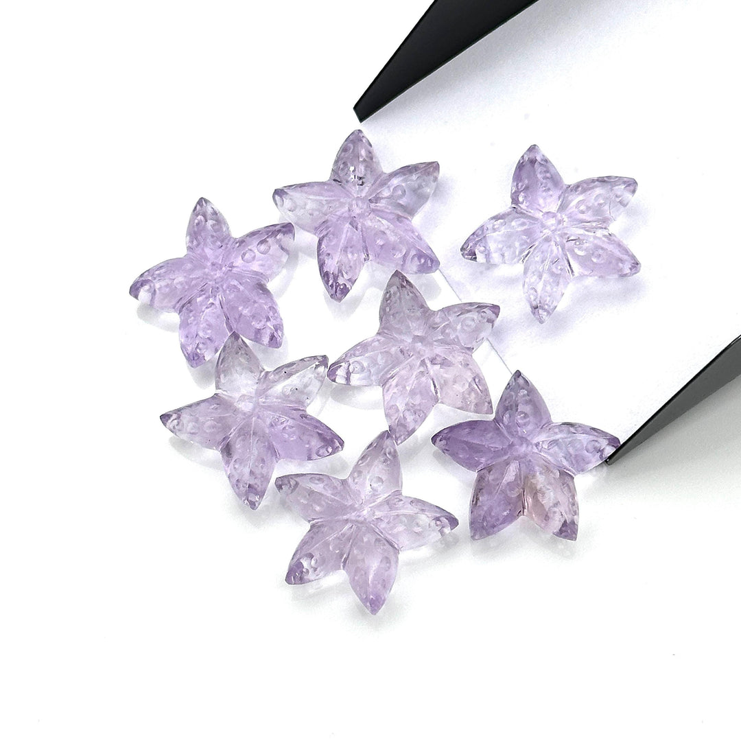 Natural Pink Amethyst Star Fish Shape Structure, AAA Amethyst Fish Shape Carved Gemstones, Star Fish Carvings, Rare Findings Beads, 20 MM