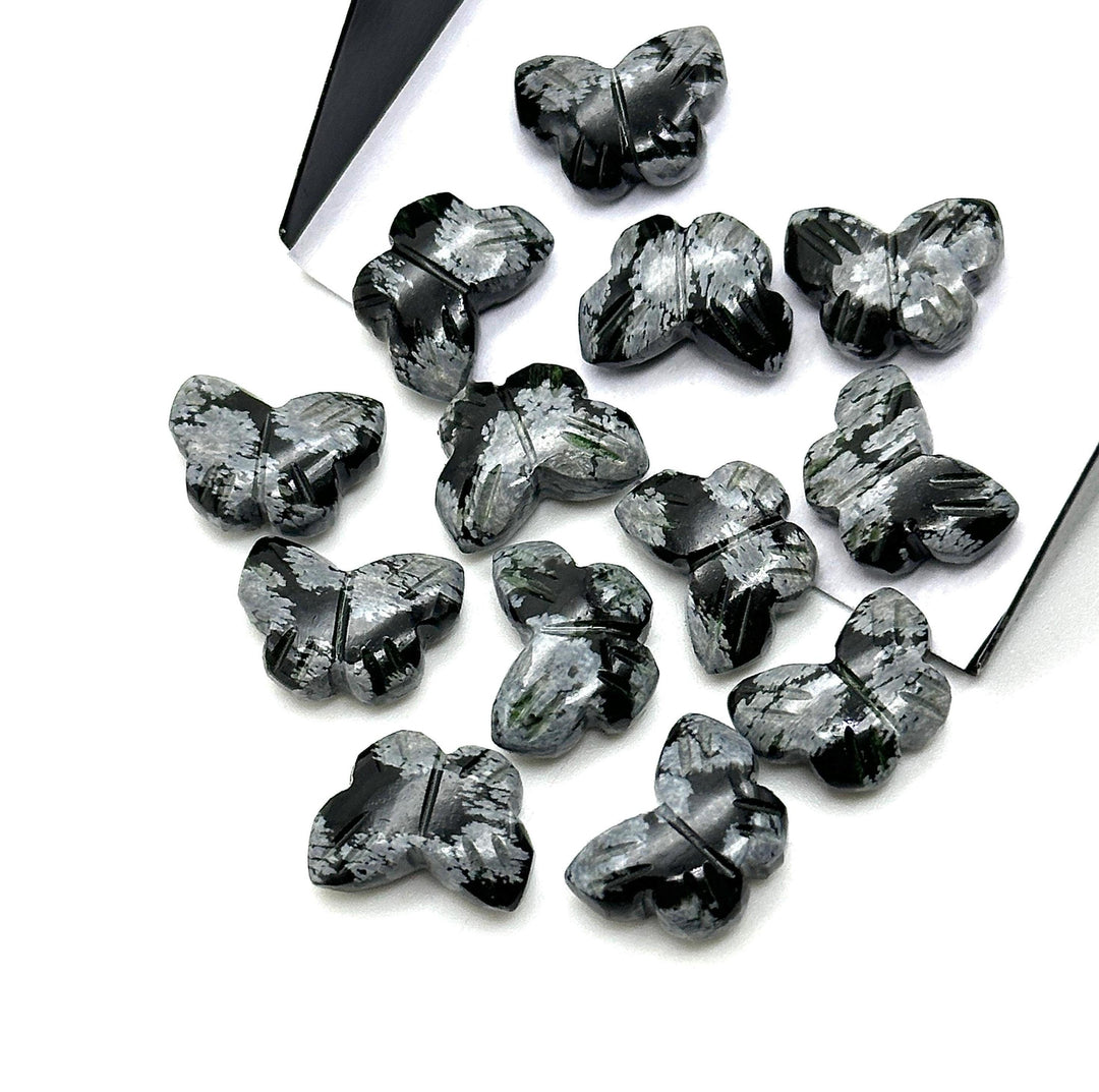 AAA Black Jasper Butterfly Shape Beads, Natural Black Jasper Hand Carved Butterfly Briolettes, Gemstone Carvings, 13 MM Mini Butterfly Charm