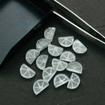 Load image into Gallery viewer, Natural Crystal Quartz Fruit Shape Gemstone, Half Lemon Slices Shape Gemstone, Hand Carved Beads, 13x9 MM, Jewelry Making Loose Gemstone