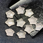 Load image into Gallery viewer, Natural Rose Quartz Faceted Star Briolettes, Hand Carved Star Shape Charm Beads, Star Shape Loose Beads for Jewelry Making, 10 MM Pink Star