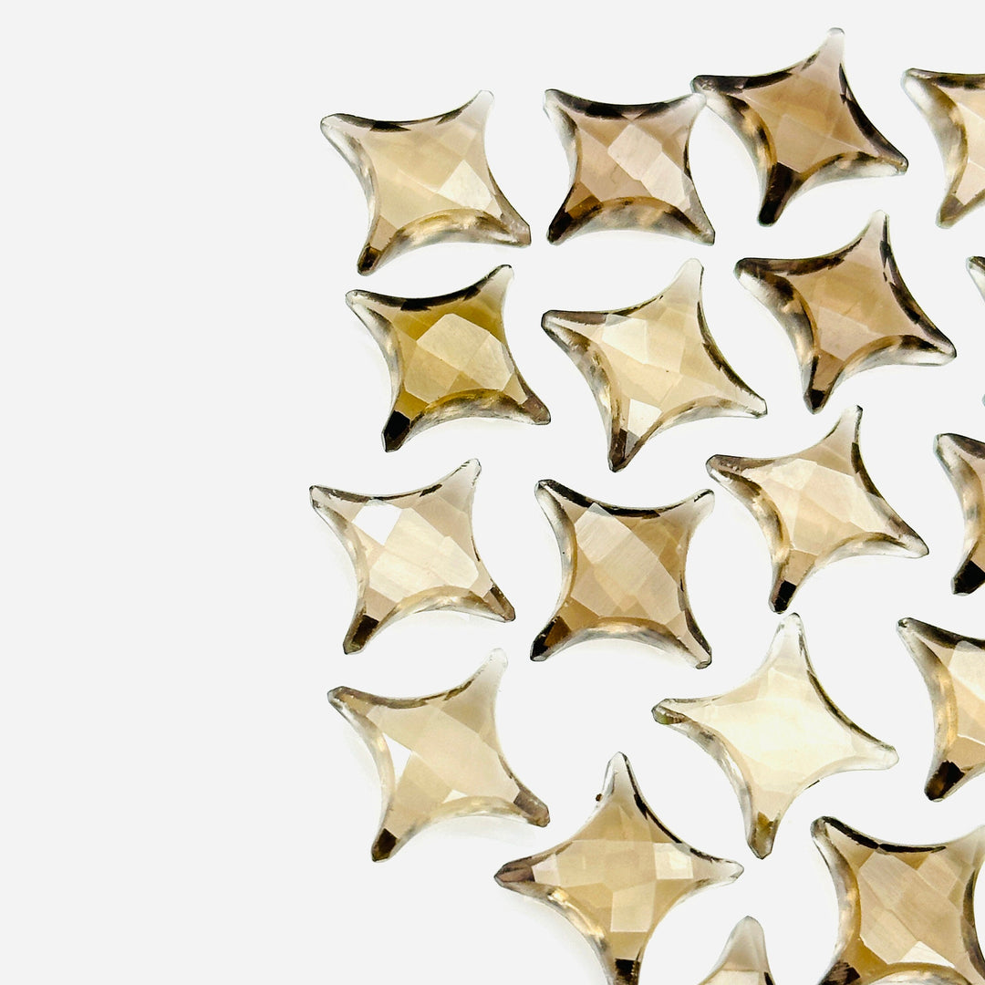 Natural Smokey Quartz Ninja Star Shape Carving Beads, Fancy Star Shape Gemstone Beads, 11X15 MM Jewelry Making Star Shape Briolettes Beads