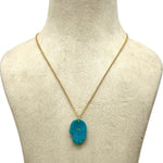 Load image into Gallery viewer, Beautiful Turquoise Hamsa Necklace, Unique Gemstone Hamsa Necklace For Gift, Reiki Healing Jewelry, Blue Charm Protection Necklace 25 MM