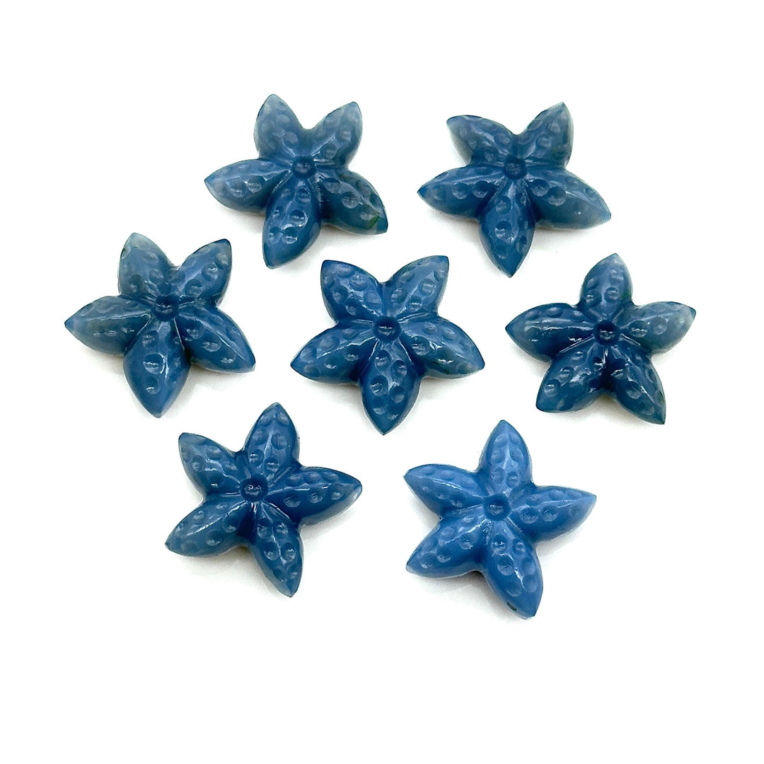 Blue Opal Star Fish Shape Beads, Carved Blue Opal Star Fish Shape Gemstones, Star Fish Carvings, Rare Findings, 20 MM, Marine Sea Fishes