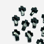 Load image into Gallery viewer, 1,2,3,4,5 pcs Natural Black Onyx Cross Shape Gemstone Beads, Faceted Cross Shape Carving Beads, 15X10 MM Cross Shape Charms, Energy Beads