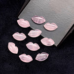 Load image into Gallery viewer, Natural Rose Quartz Carved Lips Shape Beads, Pink Lips Gemstone Beads, Lips Briolette's 14X8 mm, Rose Lips Shape Charm Beads, Jewelry Beads