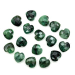 Load image into Gallery viewer, AAA Emerald Heart Beads: Faceted Green Gemstone, 10mm
