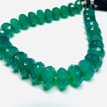 Load image into Gallery viewer, 100% natural green onyx rondelle Shape beads ,Faceted green onyx Rondelle Shape , 4 inch beads strand for jewellery making 10-12 mm