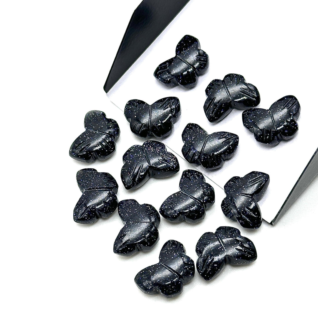 AAA Black Sunstone Butterfly Shape Beads, Black Sunstone Hand Carved Butterfly Briolettes, Gemstone Carvings, 13 MM Mini Butterfly Charms