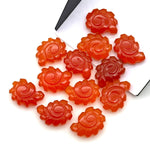 Load image into Gallery viewer, Genuine Carnelian Carved Shell Beads, Hand Carved Snail Shell Shape Gemstone, Seashell Charm, 16 MM Orange Seashell For Jewelry Making