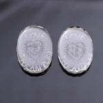 Load image into Gallery viewer, 1 Pc Crystal Quartz Incarved Stone, Clear Crystal Love Is the Answer Handwritten Gemstone, 30 MM, Gift for love