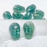 Load image into Gallery viewer, 1 Pair, 100% Natural Aquamarine Slipper Shape Gemstone, Carved Gemstone, Loose Gemstone, Slipper Shape Gemstone, Carved Slippers, 18X11 mm