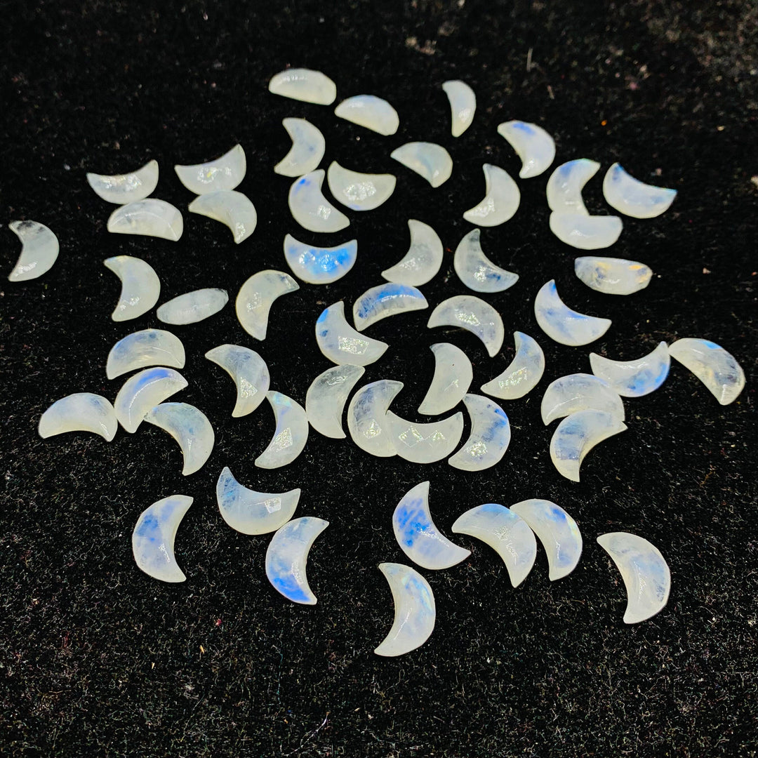 Rainbow Moonstone Faceted Moon Shape Beads, Hand Carved Briolettes Beads, Flashy Moonstone Beads, Celestials Moon Beads 12 MM
