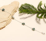 Load image into Gallery viewer, Natural Moss Agate Heart Beads Bracelet, Tree Agate Shape Heart Beads Bracelet, Girl's Gift Chain Bracelet, 925 Silver Gift for Her