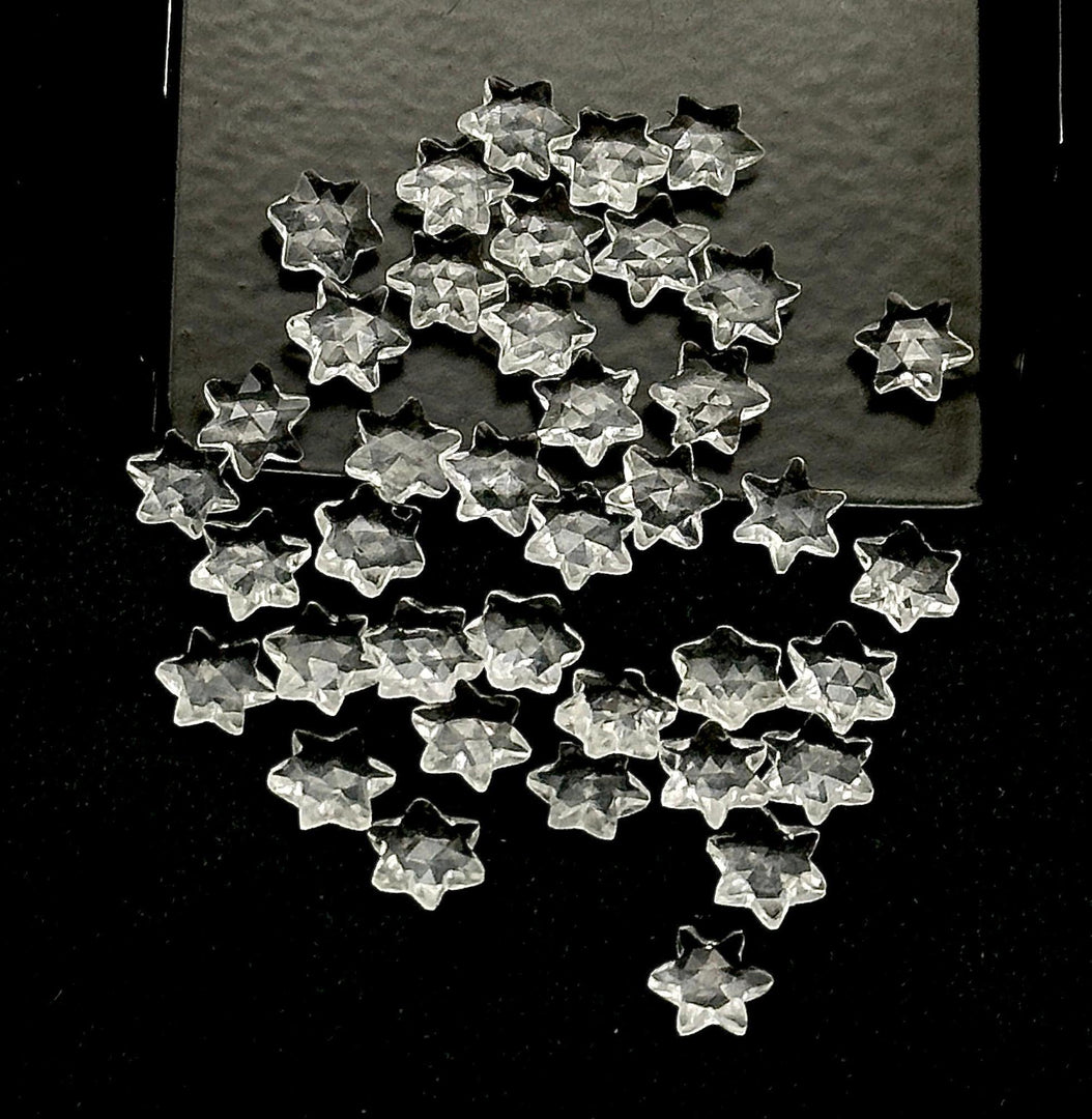Superb Natural Crystal Quartz Stars Briolette, AAA Clear Crystal Star Shape Beads, 6 MM Star Shape Gemstone for Jewlery, 6 Sides Carved Star