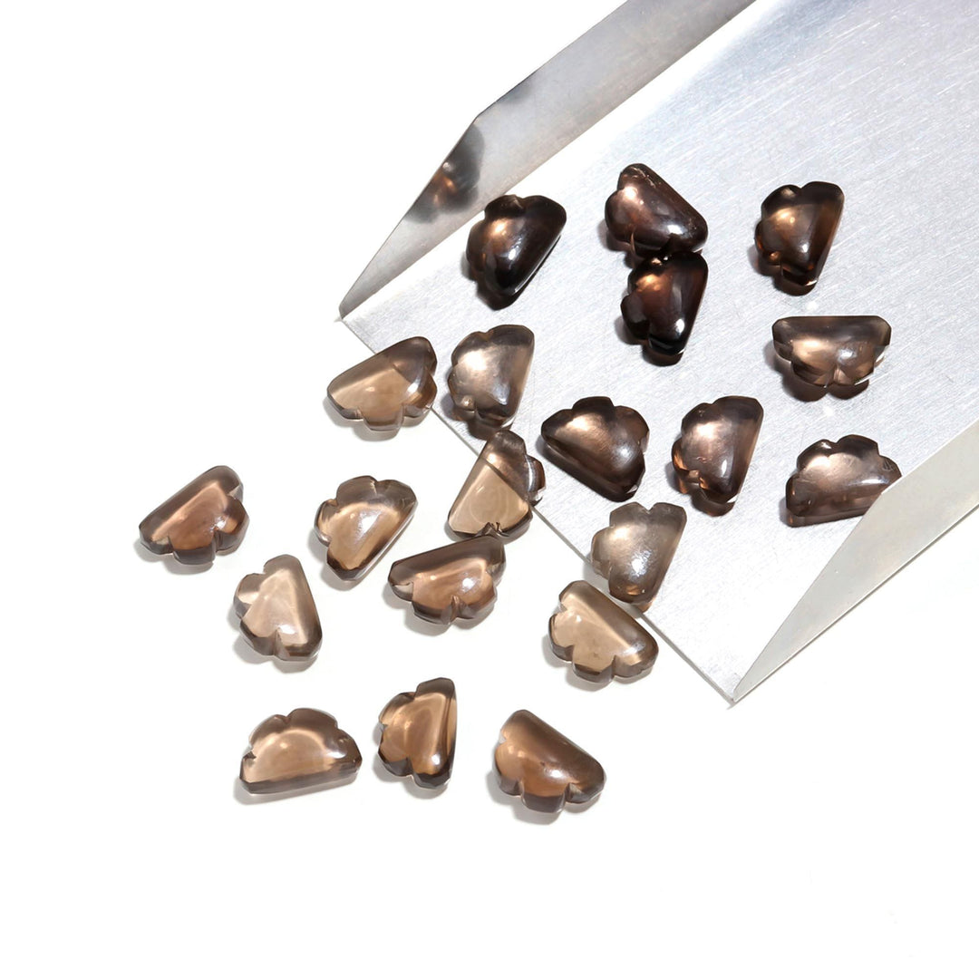 Carved Smokey Quartz Clouds Shape Beads, Natural Smokey Quartz Smooth Cloud Shape Beads, Cloud Gemstone Charms, 12 MM Loose Briolettes