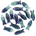 Load image into Gallery viewer, Natural Fluorite Fish Shape Gemstone, AAA Fluorite Fish Beads, Crystals Fish for Jewelry Making, Fish Charms, 23X9 MM Crystal Gifts