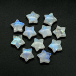 Load image into Gallery viewer, Smooth Rainbow Moonstone Star Beads, Flashy Moonstone Celestial Gemstone Charms, Jewelry Making Hand Carved Gemstones, 15mm
