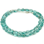 Load image into Gallery viewer, Dainty Sky Apatite Beaded Necklace, Natural Apatite Gemstone Necklace, Sterling Silver Jewelry, Sky Apatite Handmade Jewelry, Gift for her