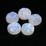 Load image into Gallery viewer, Flashy Rainbow Moonstone Moon Face Carving, 12mm Gemstone Charm