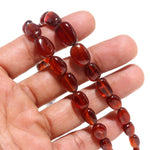 Load image into Gallery viewer, Natural Hessonite Smooth Tumble Shape Beads, Hessonite Plain Nuggets Beads for Jewelry Making, 8-15 MM, 8 Inches