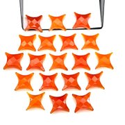 Natural Carnelian Ninja Star Shape Beads, Ninja Star Shape Gemstone Carving Beads, 11X15 MM Jewelry Making Star Shape Briolettes, Charm Bead