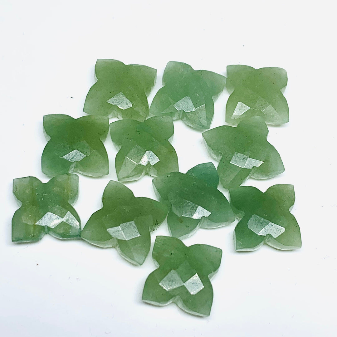 Handmade Carved Aquamarine Flower Gemstone: Loose Stone (12mm)