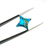 Load image into Gallery viewer, Natural Copper Turquoise Ninja Star Shape Carving Beads, Fancy Star Shape Gemstone Beads, 11X15 MM Jewelry Making Star Shape Briolette Beads
