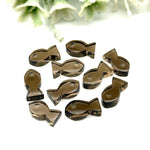 Load image into Gallery viewer, Natural Smokey Quartz Fish Charm Beads, Fancy Fish Shape Carved Gemstone, 7X14 MM, Jewelry Making Diy Beads, Wholesale Fish Charms Beads