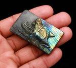 Load image into Gallery viewer, Flashy Labradorite Wolf Carving Gemstone, Labradorite Carved Wolf Shape Stone, Home Decor Ideas, Wolf Head, 1.9 Inch