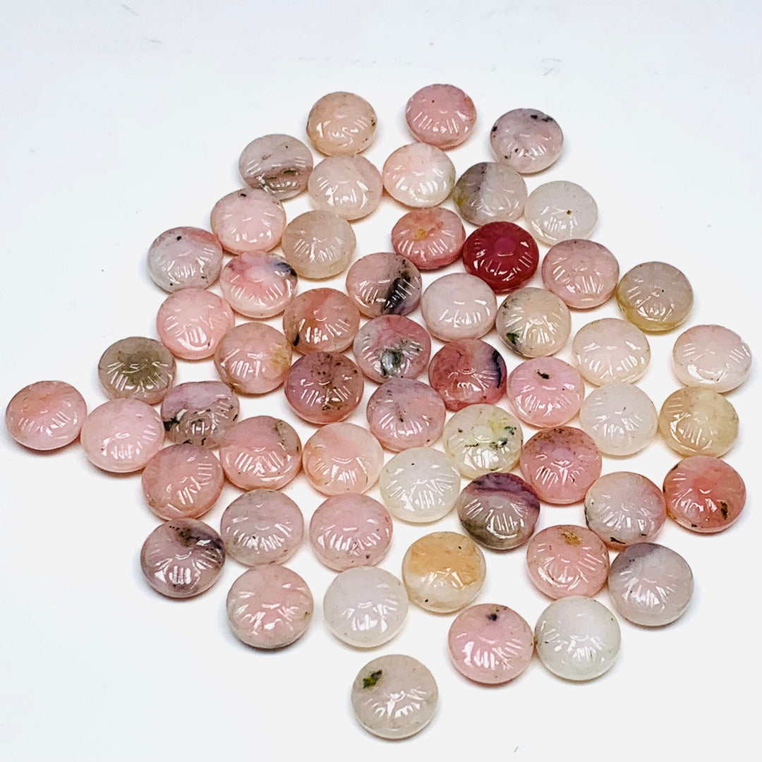 2,3,4,5 pcs 100% Natural Pink Opal Fancy Shape Carved Gemstone, Loose Gemstone, Fancy Shape Gemstone For Jewellery, Carved Gemstone 11 mm