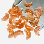 Load image into Gallery viewer, 2,3,4,5,6 Pcs Natural Red Sunstone Moon Shape Beads, Faceted Hand Carved Gemstone Beads, Moon Shape Gemstones, Crescent Beads 12 mm