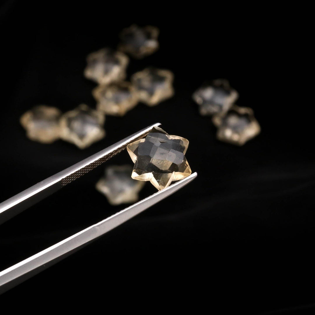 Natural Citrine Star Shape Briolette's, Citrine Star Shape Gemstone for Jewelry, Hand Carved Star Shape Charm Beads, 10 MM