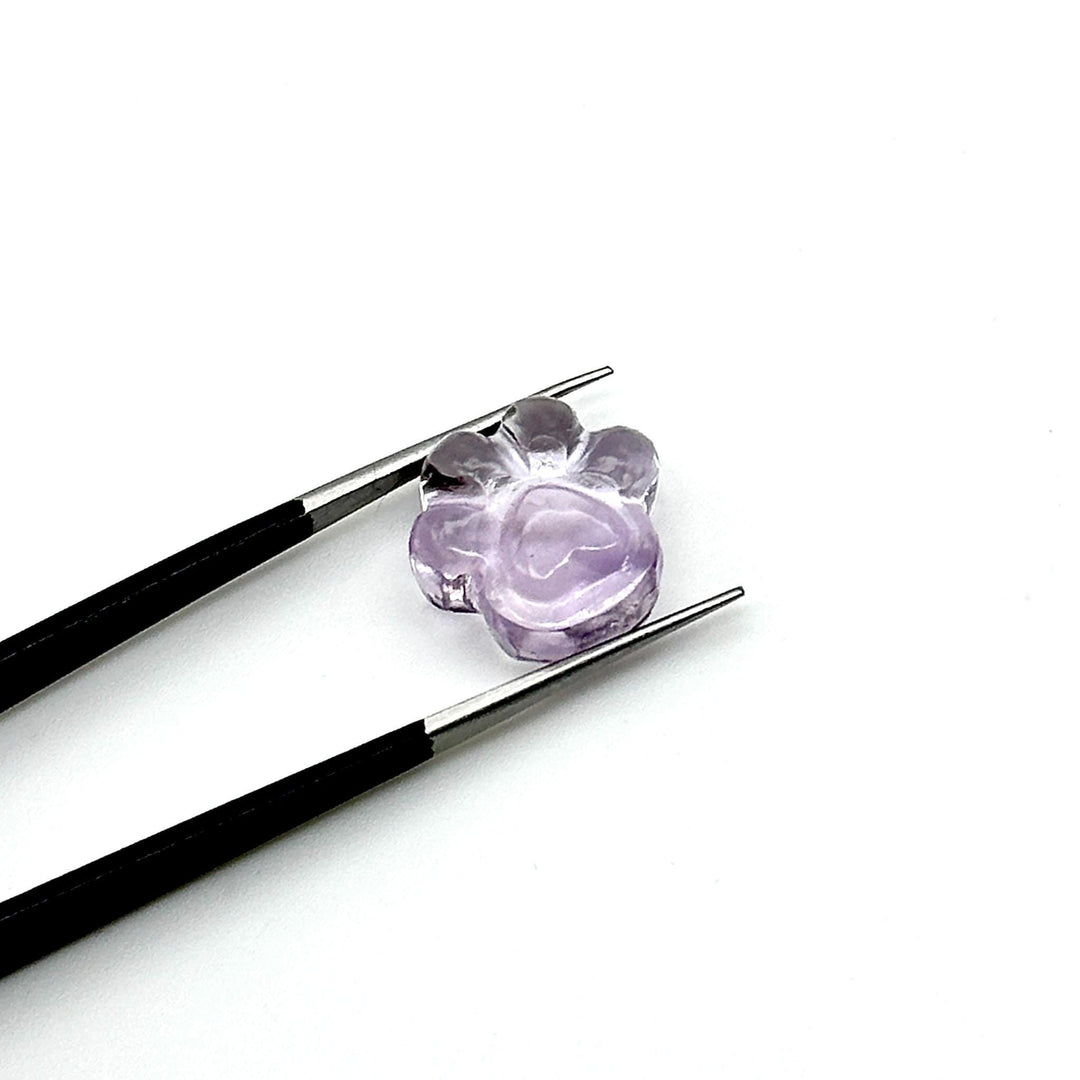 AAA+ Quality Natural Pink Amethyst Hand Carved Dog Paw, Gemstone Paw Carving, 13 MM Paw Charm, Dog Cute Purple Paws for Jewelry