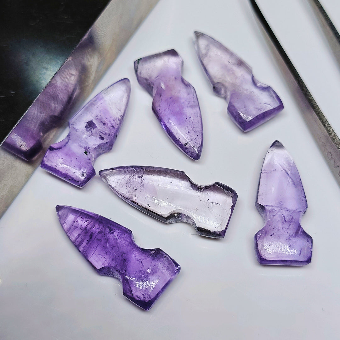 Natural Pink Amethyst Bullet Shape Carving Beads, 26X10 MM Pink Amethyst Hand Carved Bullet Shape Loose Gemstone Beads for Jewelry Making