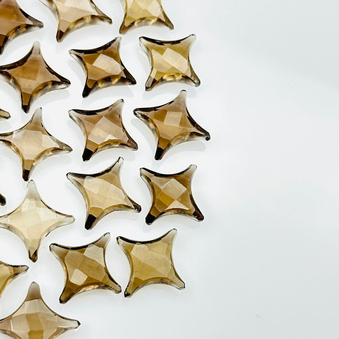 Natural Smokey Quartz Ninja Star Shape Carving Beads, Fancy Star Shape Gemstone Beads, 11X15 MM Jewelry Making Star Shape Briolettes Beads