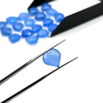 Load image into Gallery viewer, Pretty Blue Chalcedony Heart Shape Beads, Hand Carved Heart Charms for Jewelry Making, Faceted Heart Shape Briolette's, 13 MM