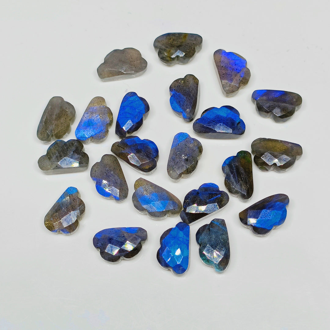 2,3,4,5,6 Pcs 100% Natural Labradorite Clouds Shape Jewellery Making Loose Gemstone, Faceted Gemstone, Gemstone For Jewellery 12X7 mm