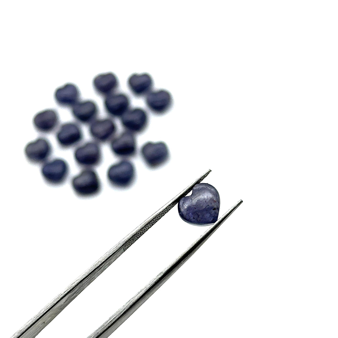 Natural Iolite Smooth Heart Shape Beads, AAA Blue Iolite Heart Shape Charms, Jewelry Making Wholesale Beads, Tiny Blue Hearts, 8 MM