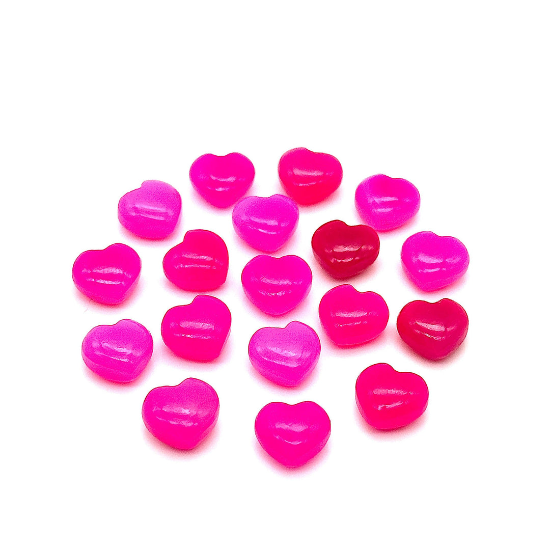 Dazzling Hot Pink Chalcedony Heart Beads, Pink Chalcedony Smooth Heart Shape Beads, Loose Gemstones, 10 MM Heart Charms for Jewelry Making