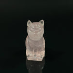 Load image into Gallery viewer, Rose Pink Quartz Cat Carved Gemstone, Egyptian Cat Carving, Feminine Energy and Healing Energy Rose Quartz Carving, Come Come Cat 30X17 mm