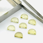 Load image into Gallery viewer, Natural lemon Quartz Slices, Half Lemon Shape Gemstone, Carved Fruit Shape Gemstone, Lemon Quart Carvings 13.5x9 MM, Fruit Cut Stones