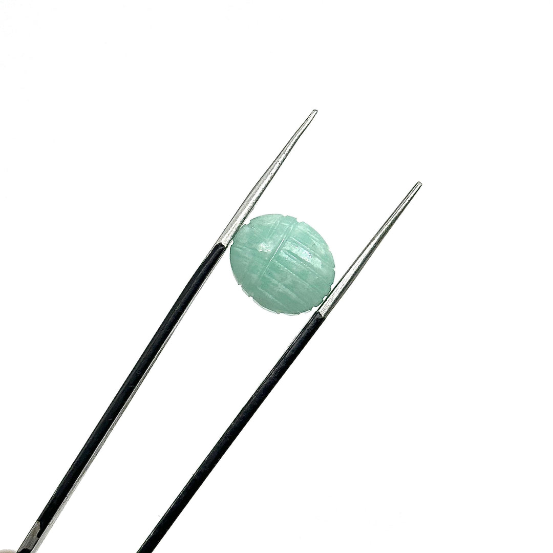 Natural Amazonite Scarab Shape Briolettes, AAA Amazonite Sracab Carving Beads, Beetle Shape Hand Carved Stones, 12 MM Insect & Scarab Charm