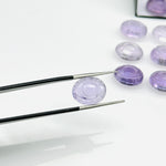 Load image into Gallery viewer, Natural Pink Amethyst Evil Eye Beads, Hand Carved Gemstone Beads, Loose Oval Eye Beads, Evil Eye Charm Beads, Loose Carving Beads 10X12 MM