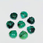 Load image into Gallery viewer, 2,3,4,5 Pcs Natural  Emerald Hand Carved Shell Shape Gemstone, Hand Carved Ocean Shell Beads For Jewelery making , Craft Supply 10mm