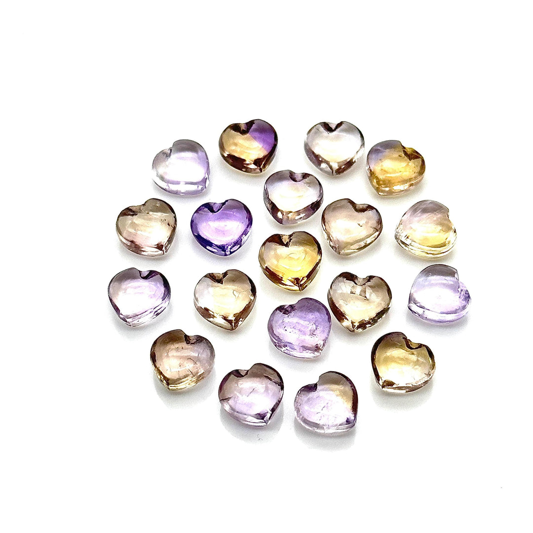 Natural Ametrine Heart Shape Briolette's, AAA Ametrine Smooth Heart Shape Beads, Hand Carved Gemstones, Jewelry Making Wholesale Beads 8 MM