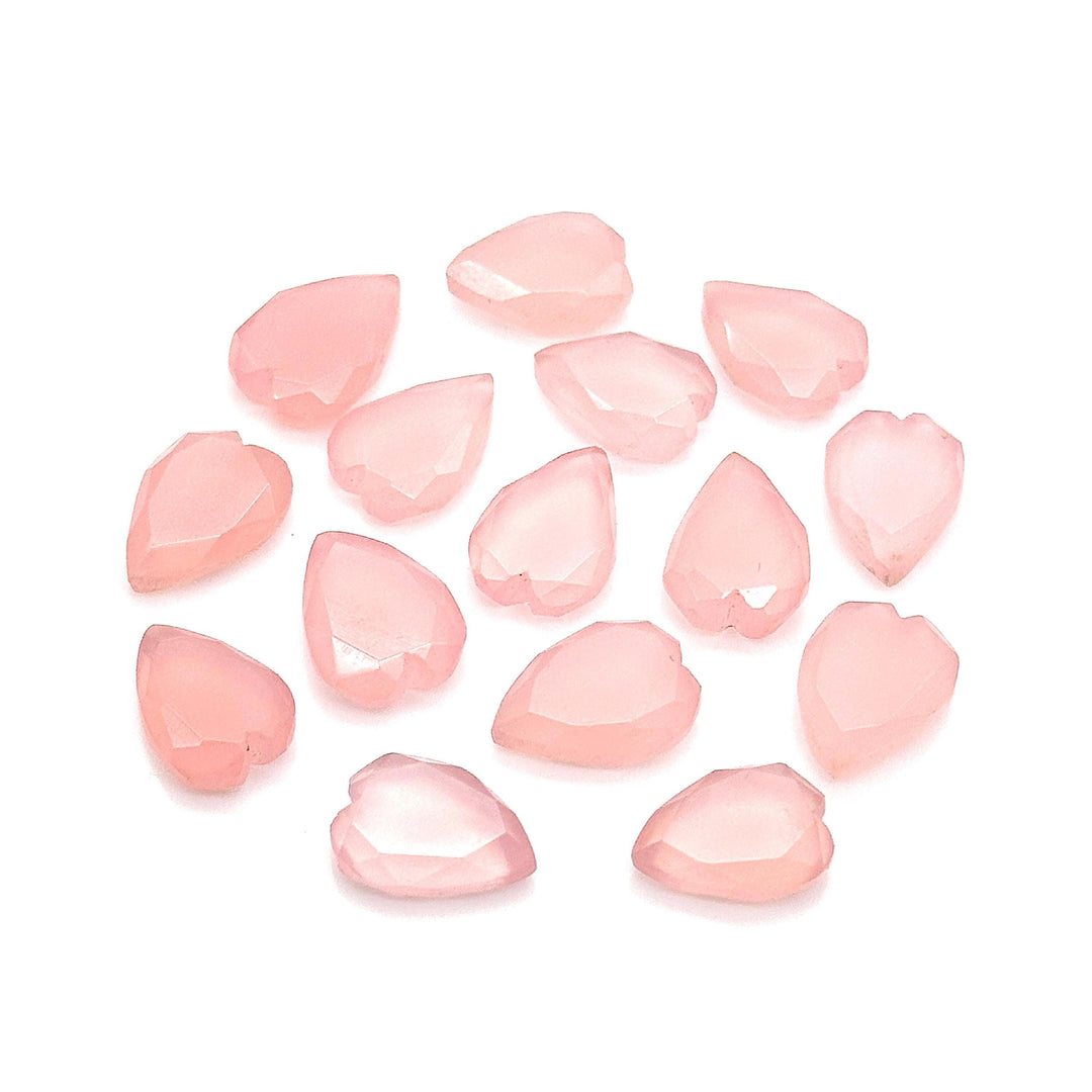AAA Pink Chalcedony Elongated Heart Shape Beads, Faceted Heart Shape Gemstone, Pink Loose Heart Crystals Beads for Jewelry Making, 13 MM
