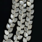 Load image into Gallery viewer, Natural White Moonstone Faceted Drop Shape Beads, 6X8 mm Faceted Moonstone Briolette, Jewelry Making Side Cut Wholesale Beads, 4 Inch